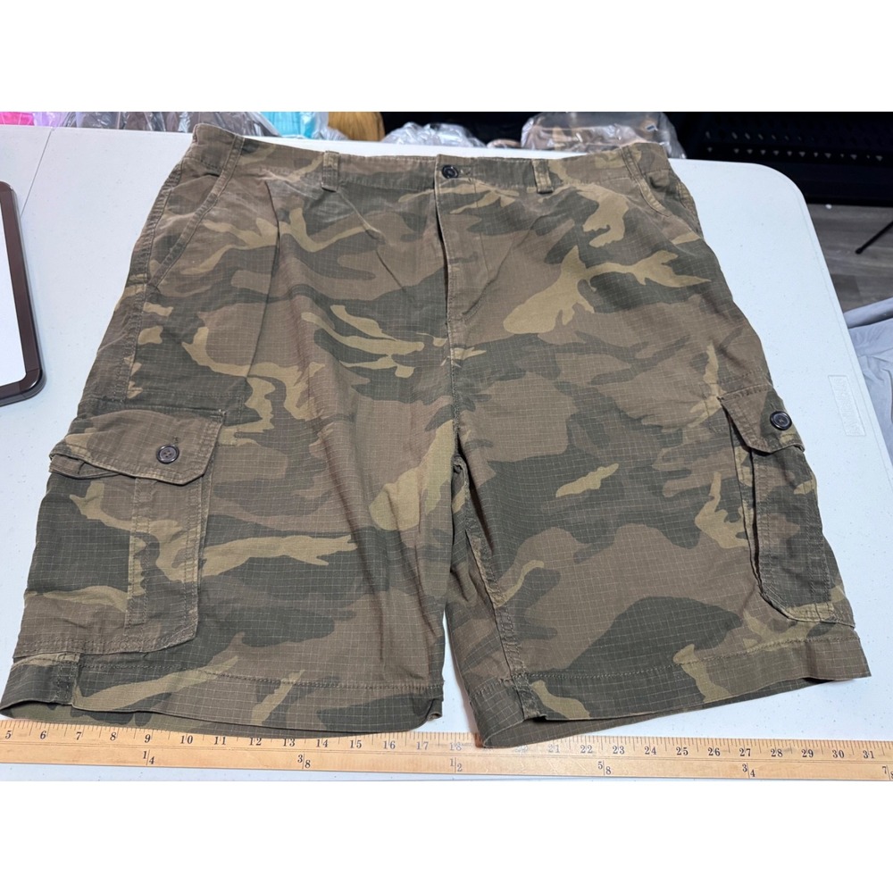 Old Navy Camo Cargo Shorts Mens 44 Green Brown Ripstop Military Utility k